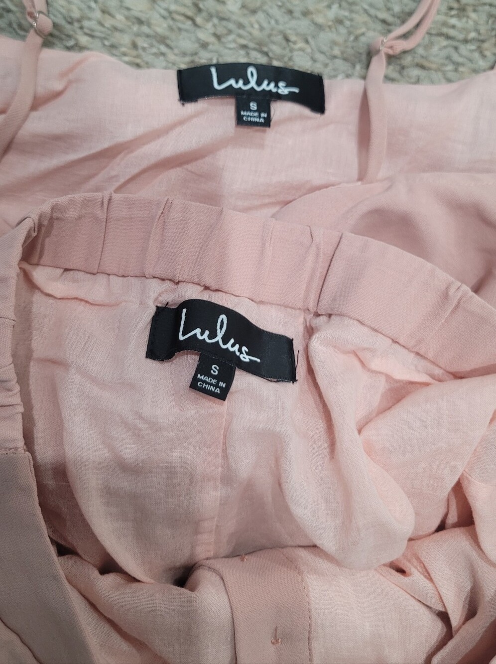Lulus Malta Dusty Pink Mauve Button Up Skirt Off The Shoulder Top Set Sm - Picture 9 of 9